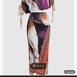 Multicolor Abstract Print Women's Skirt